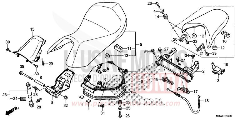 SITZ von Integra 750 MAT GUNPOWDER BLACK METALLIC (NH436) von 2018